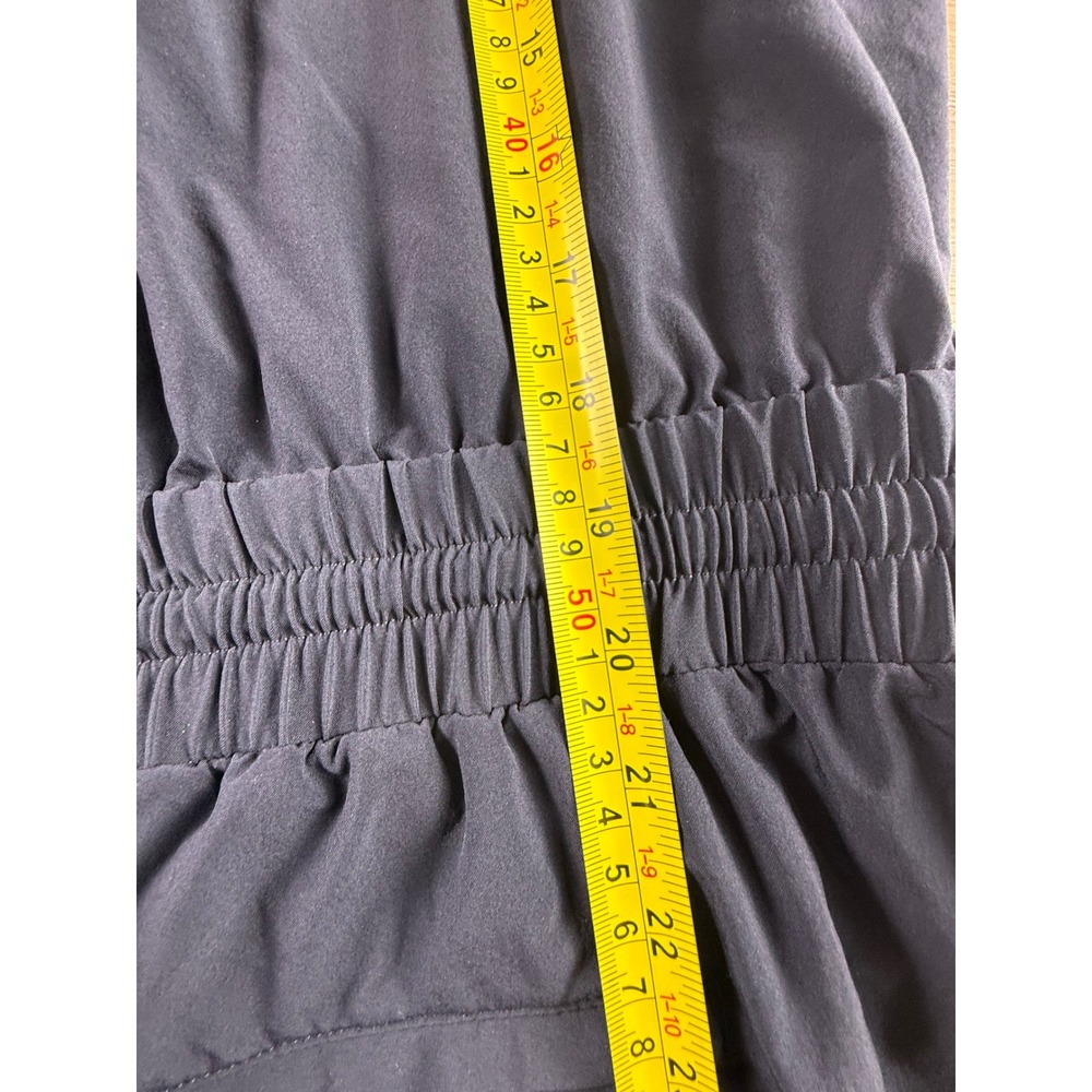 Athleta Women's Avenue Romper Navy Blue Size L TALL Button Front Collared - Picture 5 of 14